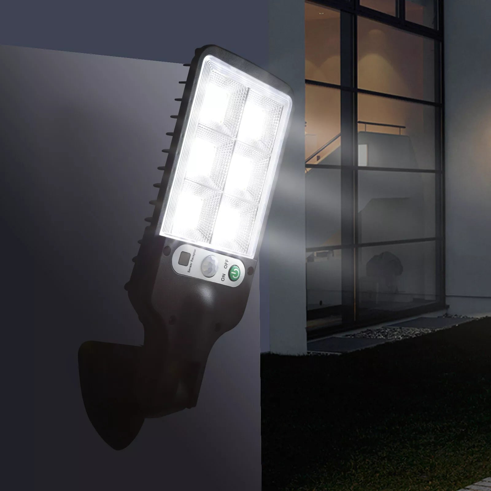 LED Solar Light Motion Sensor 3 Modes Flood Lamp Outdoor Street Wall Yard Garden Outdoor Lighting - DailySale