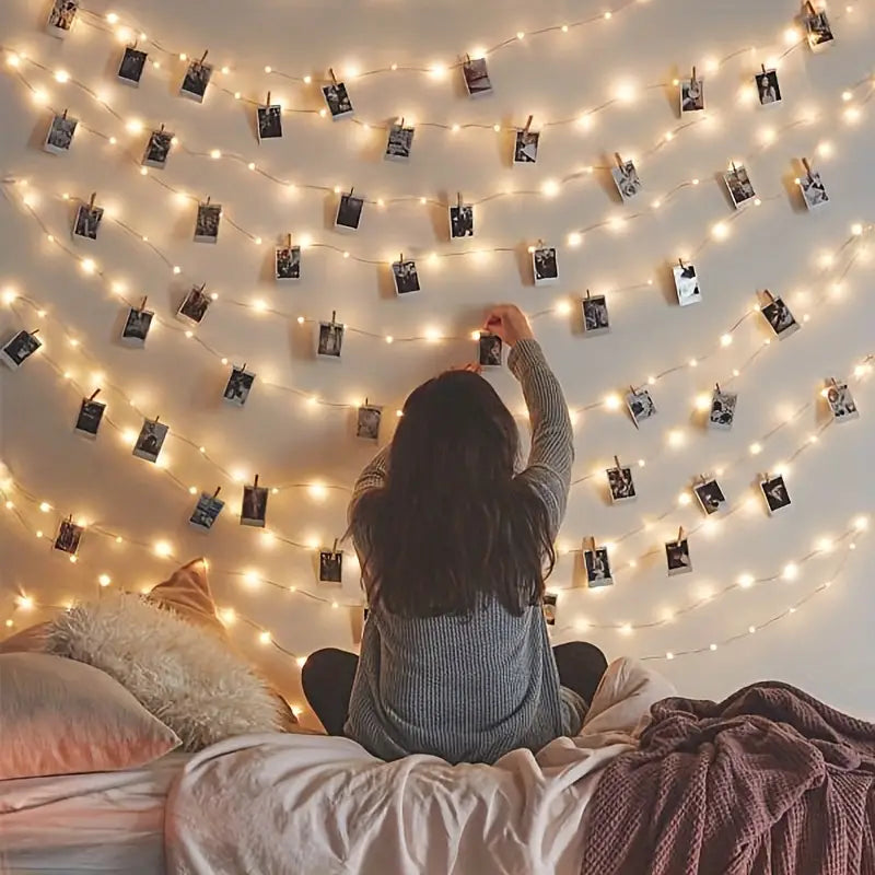 LED String Lights with 40 Wooden Clips String & Fairy Lights - DailySale