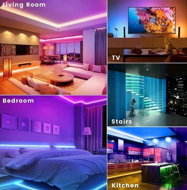 LED Strip Lights 16 Feet RGB LED Lights with Remote String & Fairy Lights - DailySale