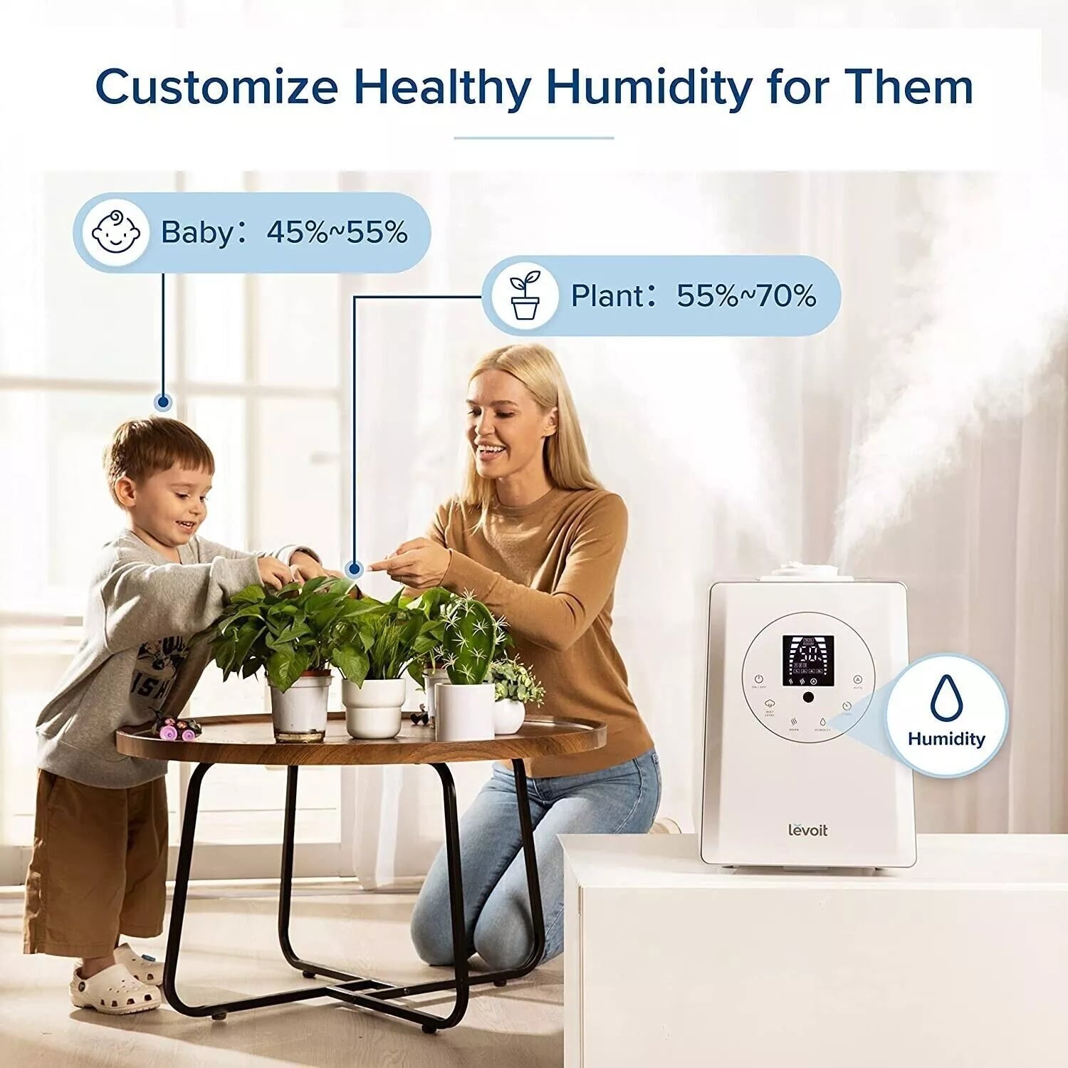 LEVOIT LV600HH Humidifiers for Bedroom Large Room Home 6L (White) Wellness - DailySale