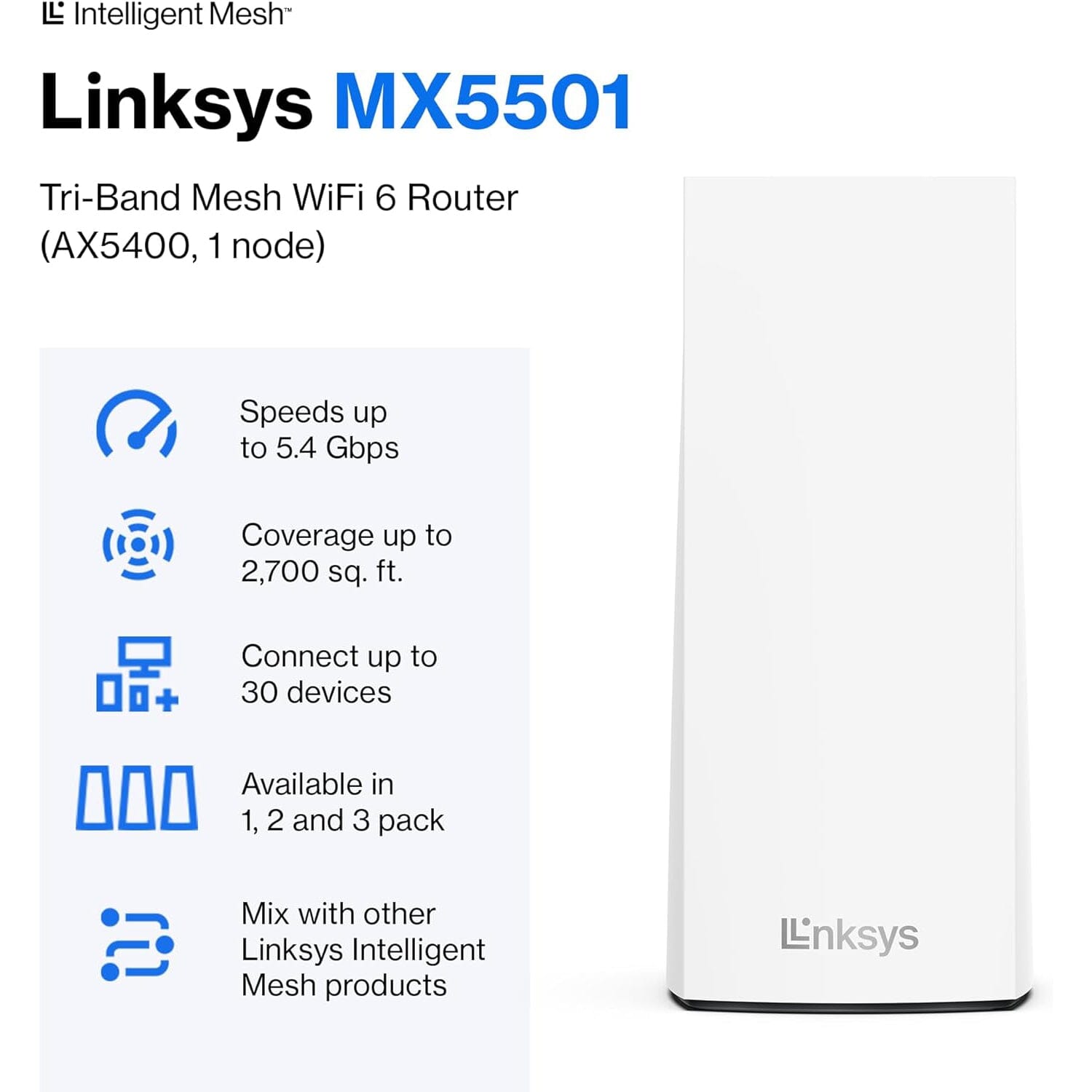 Linksys Atlas Pro 6 WiFi Router - AX5400 WiFi 6 Router - Dual-Band Mesh WiFi System Computer Accessories - DailySale