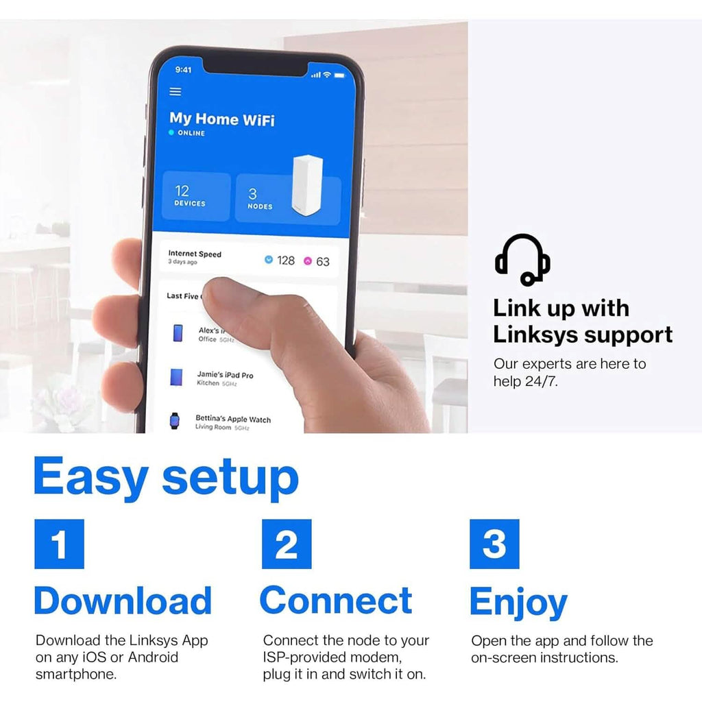 Caily Router Linksys Atlas Pro 6 WiFi Router - AX5400 WiFi 6 Router - Dual-Band Mes