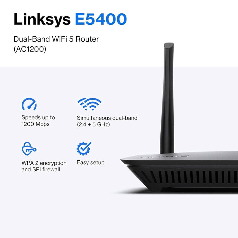 Linksys WiFi 5 Router Dual-Band 1,500 Sq. Ft Coverage (Refurbished) Computer Accessories - DailySale