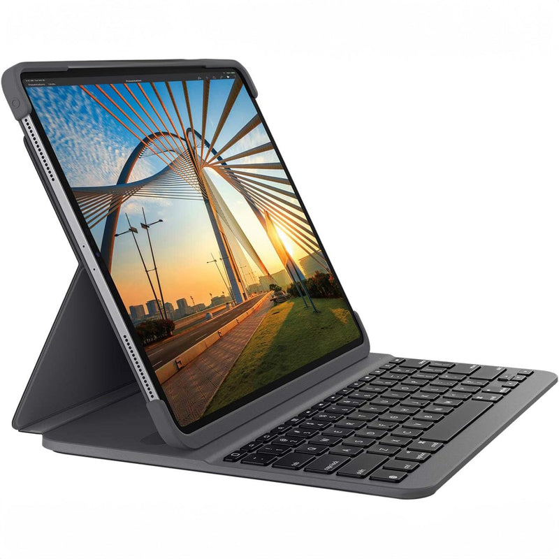 Logitech SLIM FOLIO PRO Backlit Bluetooth Keyboard Case for iPad Pro 12.9-inch (3rd and 4th Gen) (Refurbished) Computer Accessories - DailySale