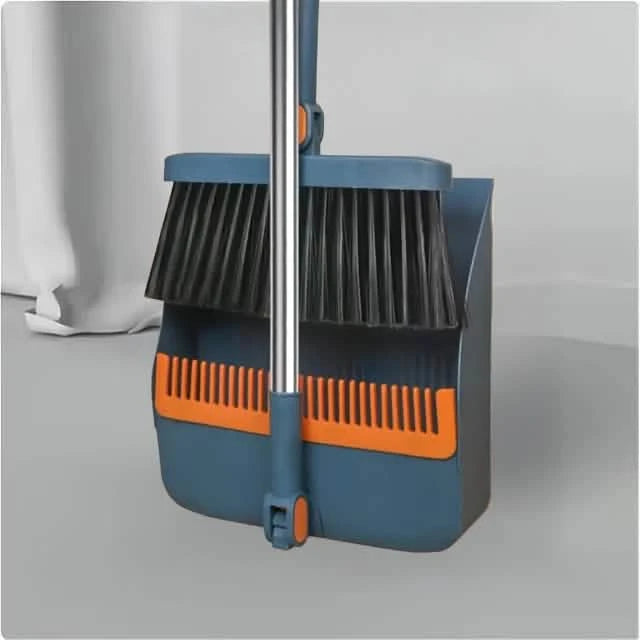 Long Handle Rotating Broom and Dustpan Set with Comb Tooth Everything Else Blue - DailySale