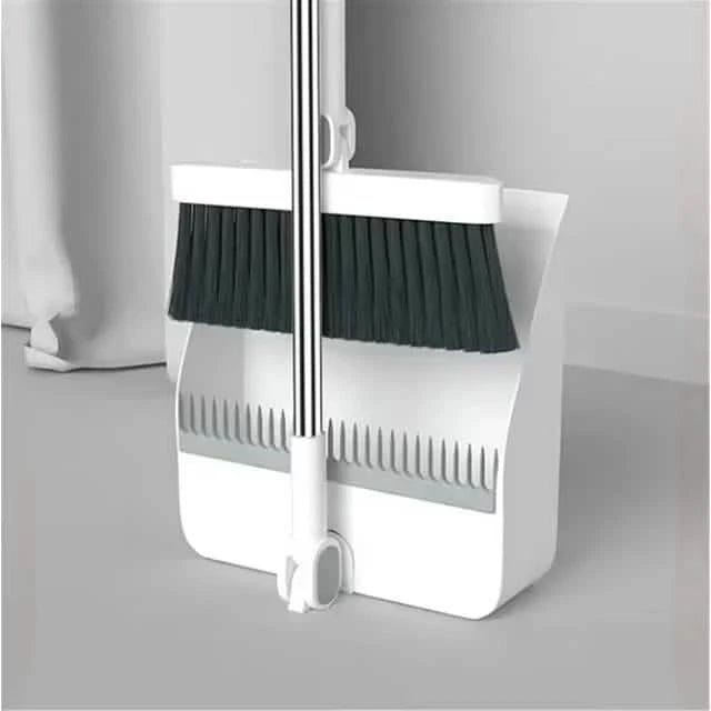 Long Handle Rotating Broom and Dustpan Set with Comb Tooth Everything Else White - DailySale