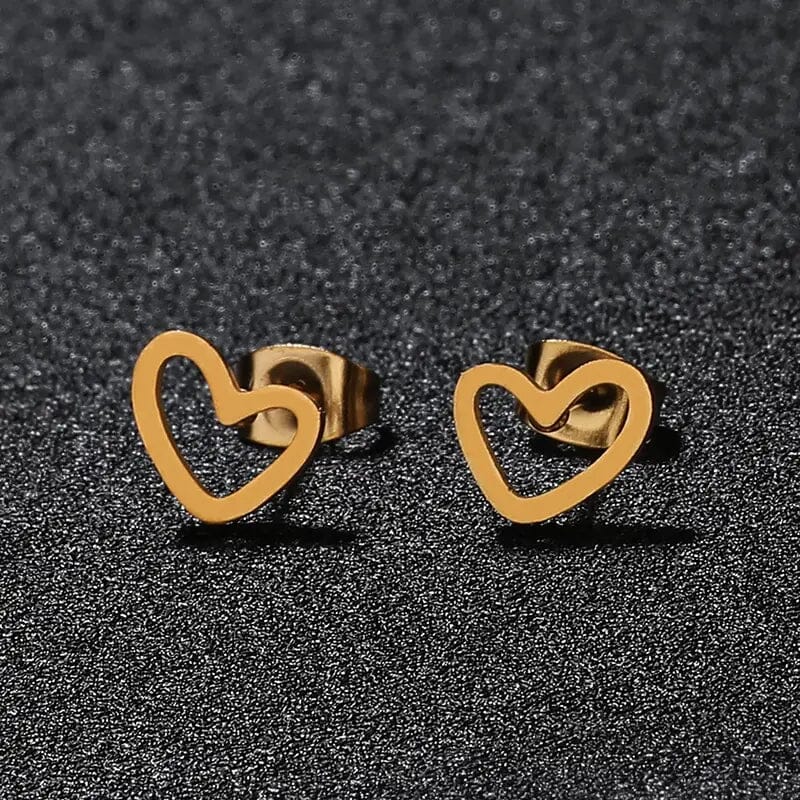 Love Stud Alloy Heart Earrings Earrings - DailySale