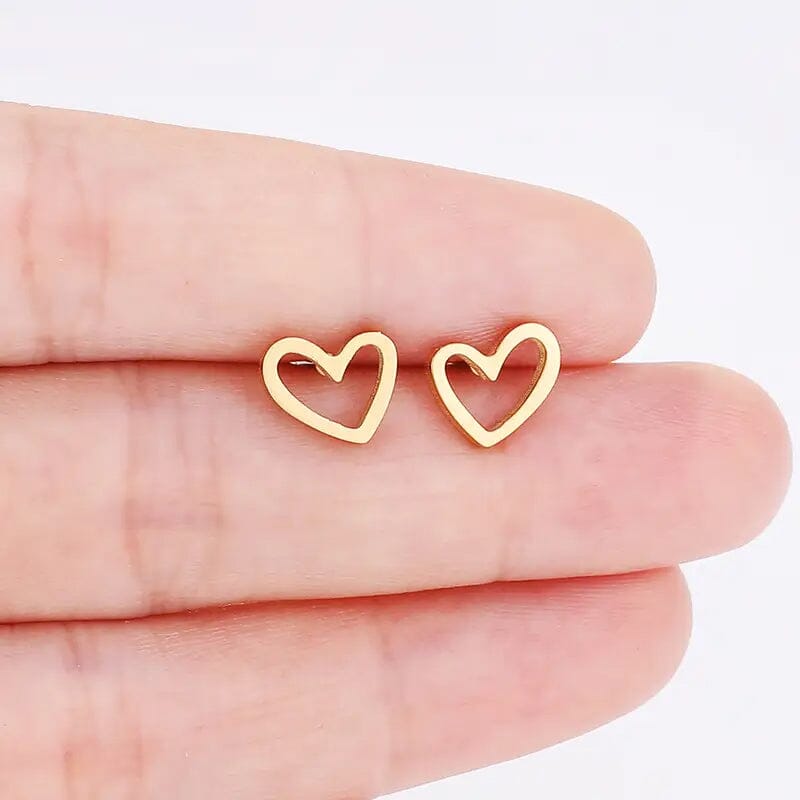 Love Stud Alloy Heart Earrings Earrings - DailySale