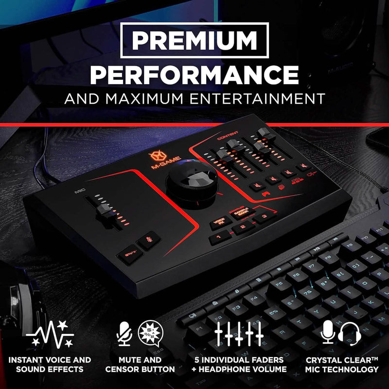 M-Game Solo USB Audio Interface Mixer for Streaming and Gaming Computer Accessories - DailySale