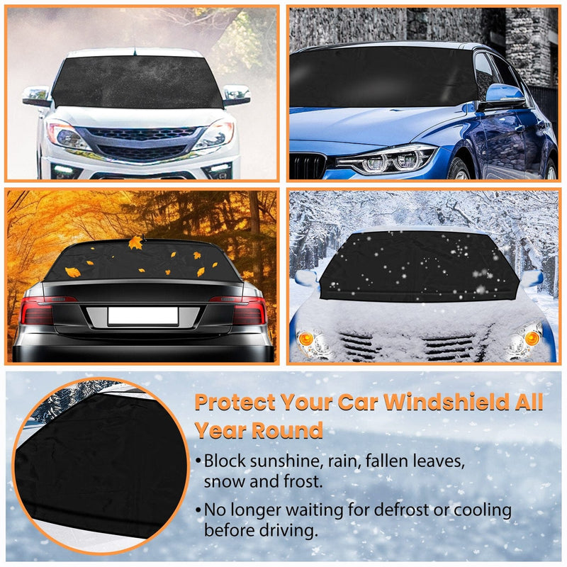 Magnetic Car Windshield Cover Front Rear Protector Fit for All Cars Automotive - DailySale