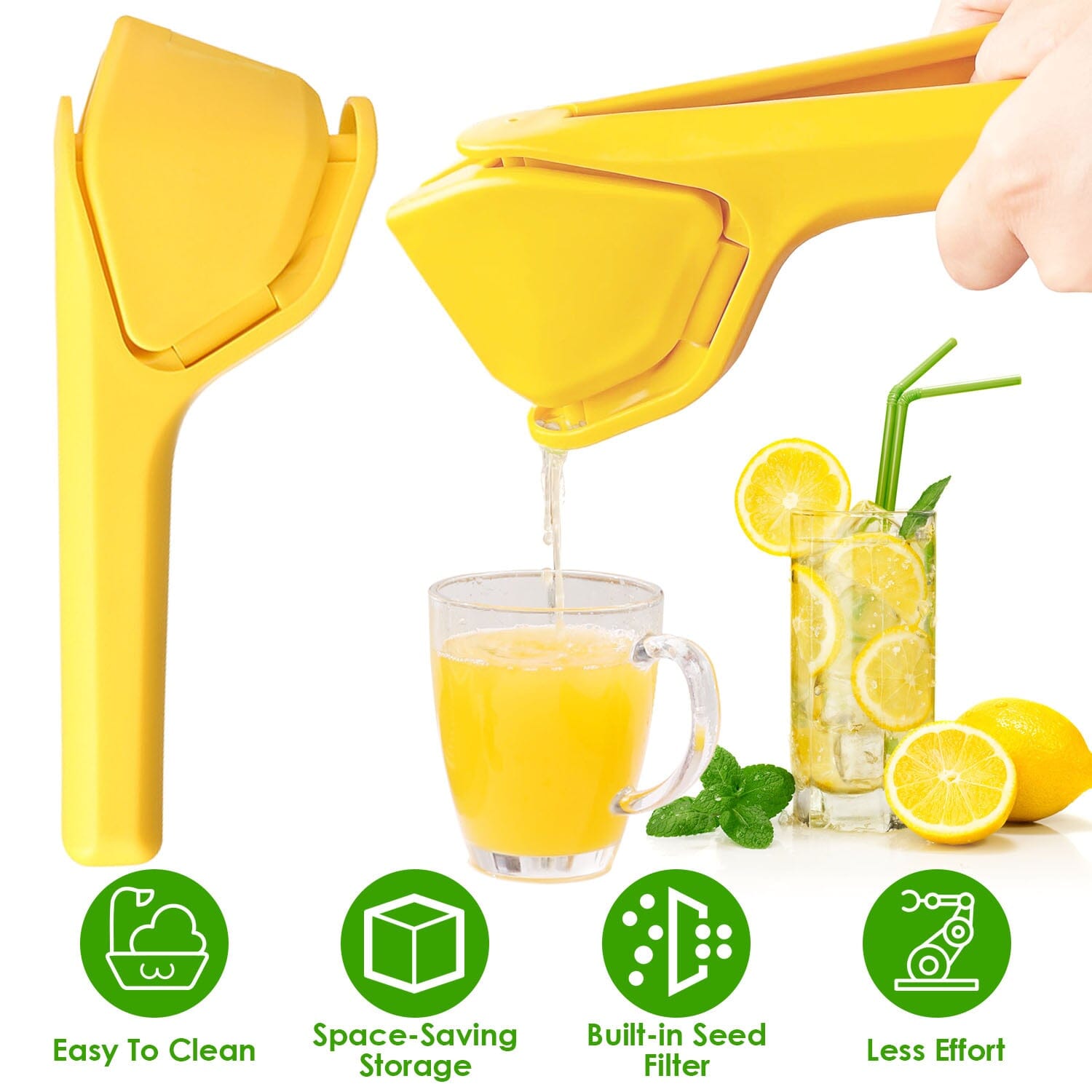 Manual Lemon Squeezer Fold Flat Design Kitchen Tools & Gadgets - DailySale