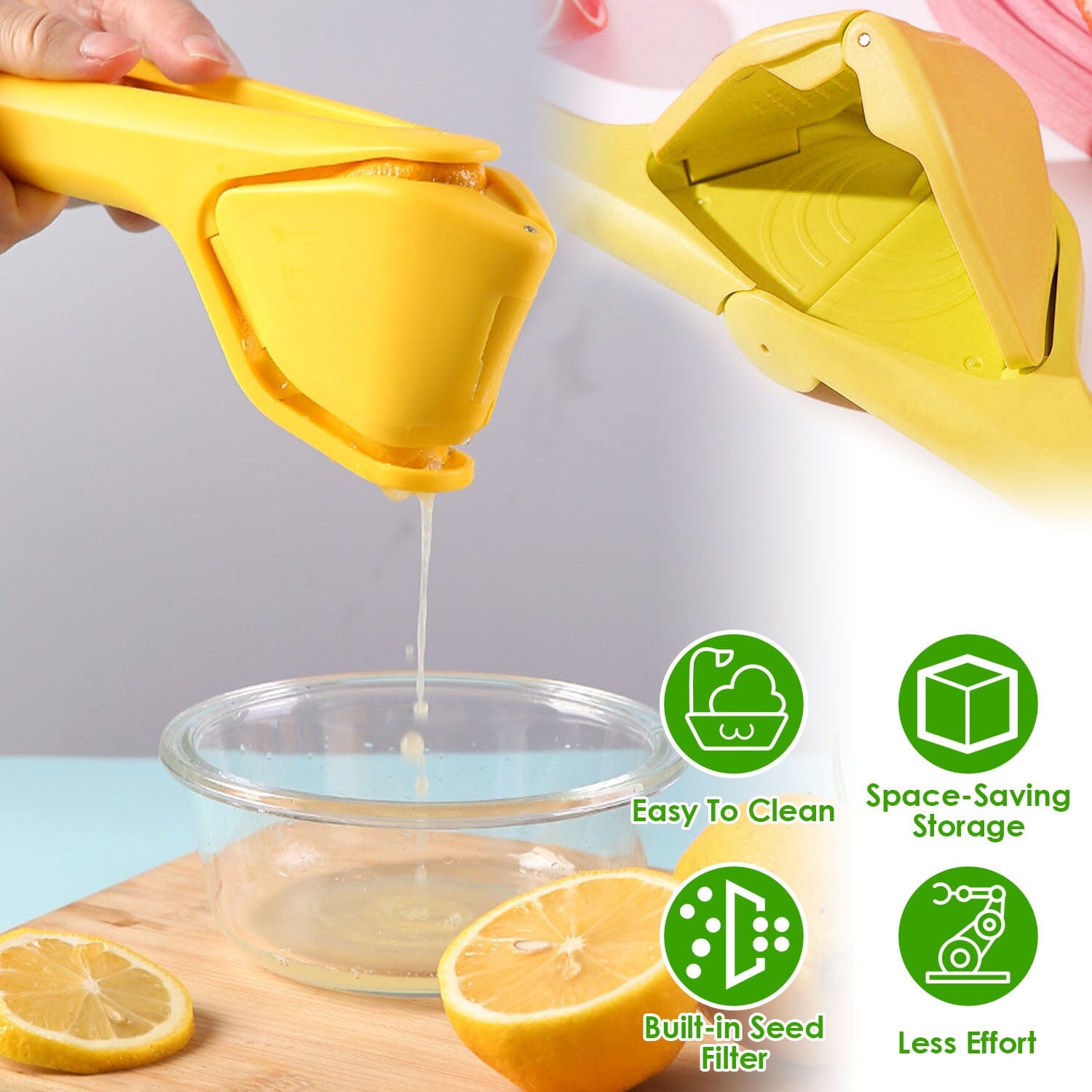 Manual Lemon Squeezer Fold Flat Design Kitchen Tools & Gadgets - DailySale