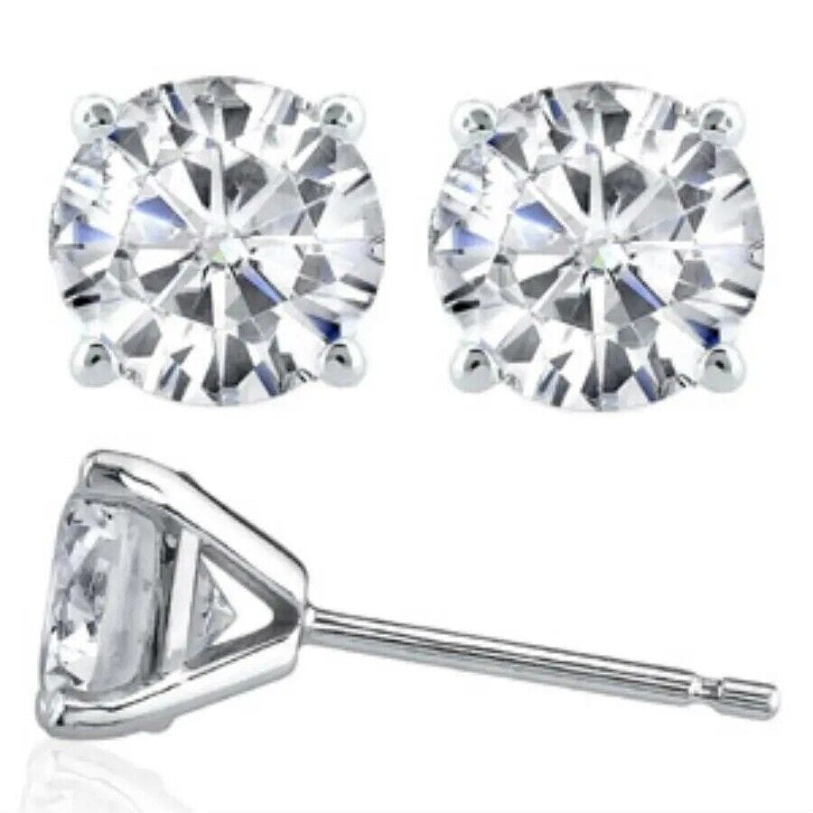 Martini 6.00 Ct D Vs1 Round Lab Created Diamond Earrings 4 Prong 14 K White Gold Earrings - DailySale