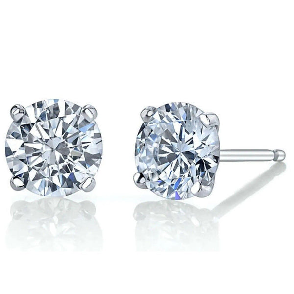 Martini 6.00 Ct D Vs1 Round Lab Created Diamond Earrings 4 Prong 14 K White Gold Earrings - DailySale
