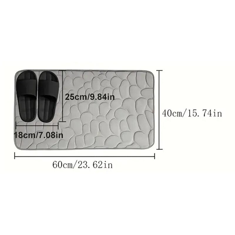 Memory Foam Bath Rug with Cobblestone Embossment Bath 60x40cm - DailySale