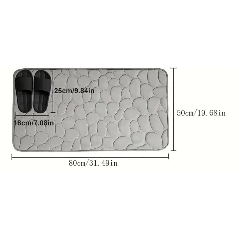 Memory Foam Bath Rug with Cobblestone Embossment Bath 80x50cm - DailySale