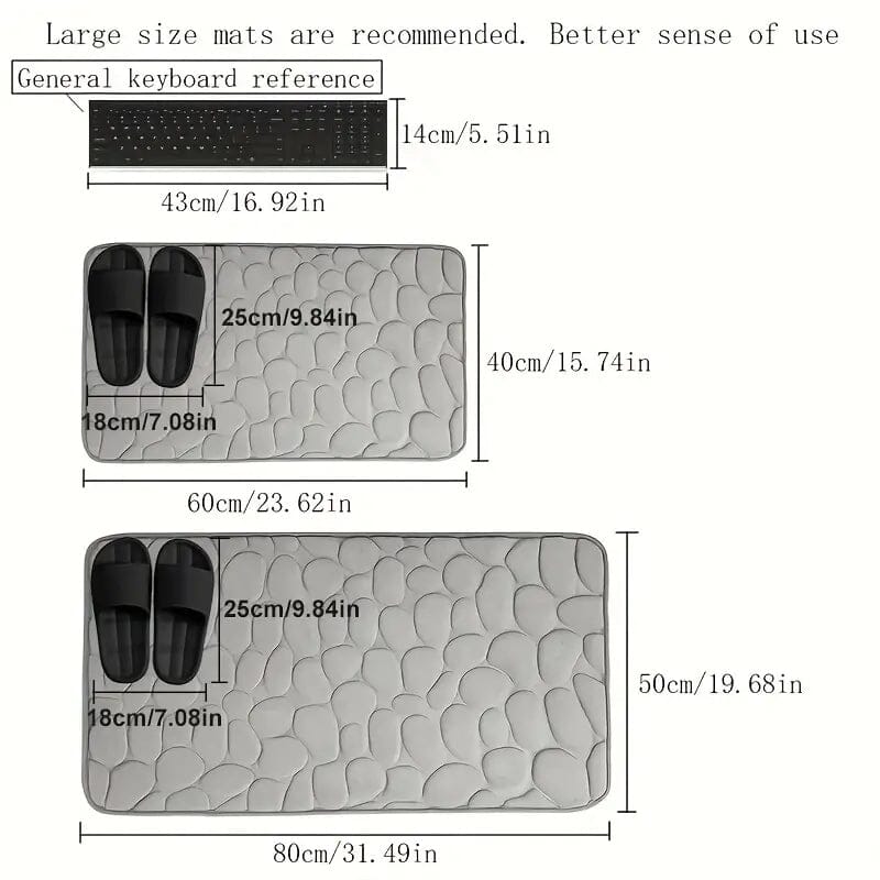 Memory Foam Bath Rug with Cobblestone Embossment Bath - DailySale