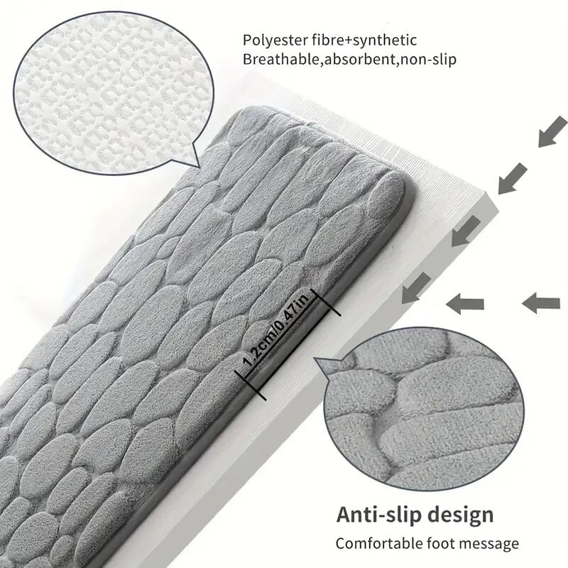 Memory Foam Bath Rug with Cobblestone Embossment Bath - DailySale