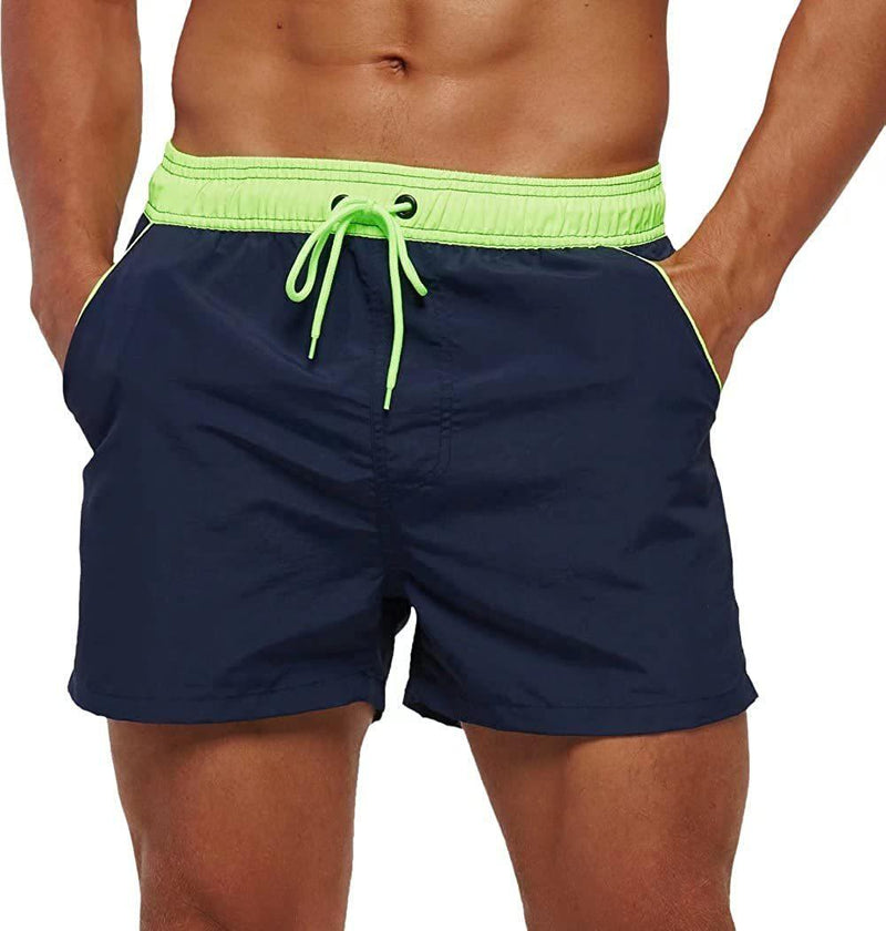 Men Swimwear Shorts Male Swimming Trunks with Adjustable Elastic Cord