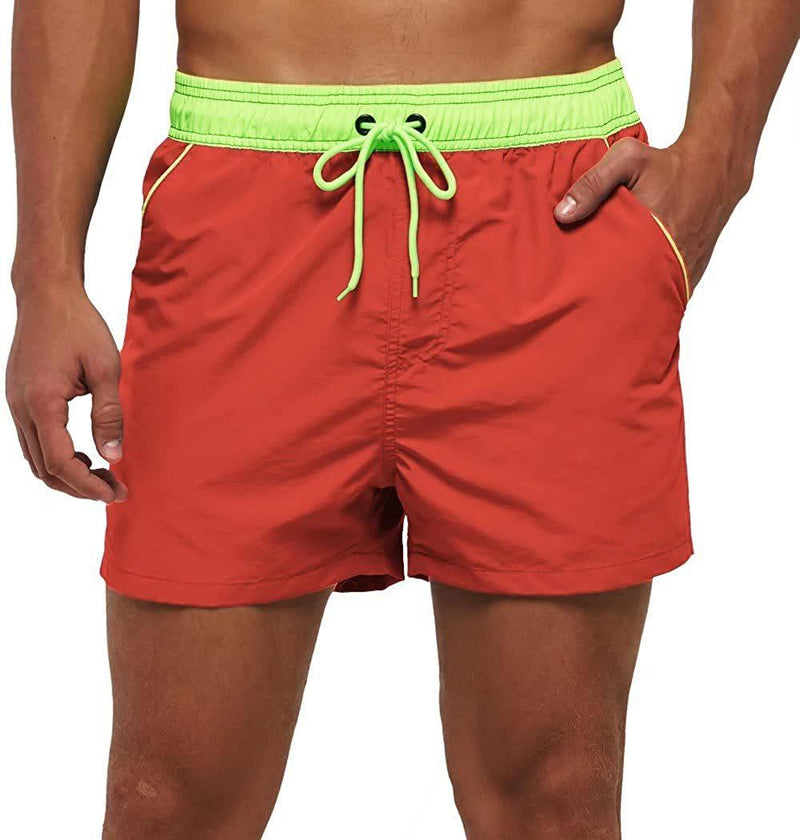 Men Swimwear Shorts Male Swimming Trunks with Adjustable Elastic Cord