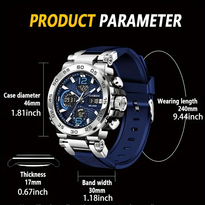 Men Waterproof Dual Display Digital Quartz Watch Men's Shoes & Accessories - DailySale