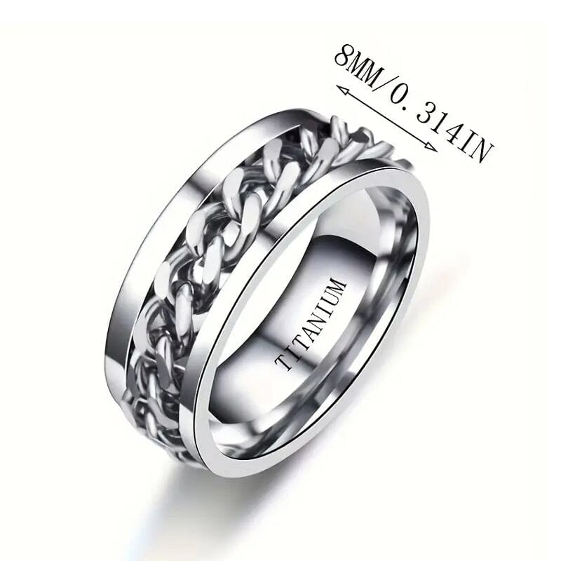 Men's 8mm Titanium Steel Ring Rings - DailySale