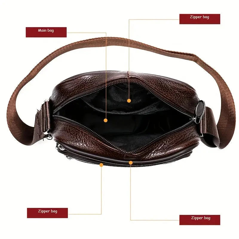 Men's and Woman's Genuine Leather Satchel Crossbody Bag Handbags & Wallets - DailySale