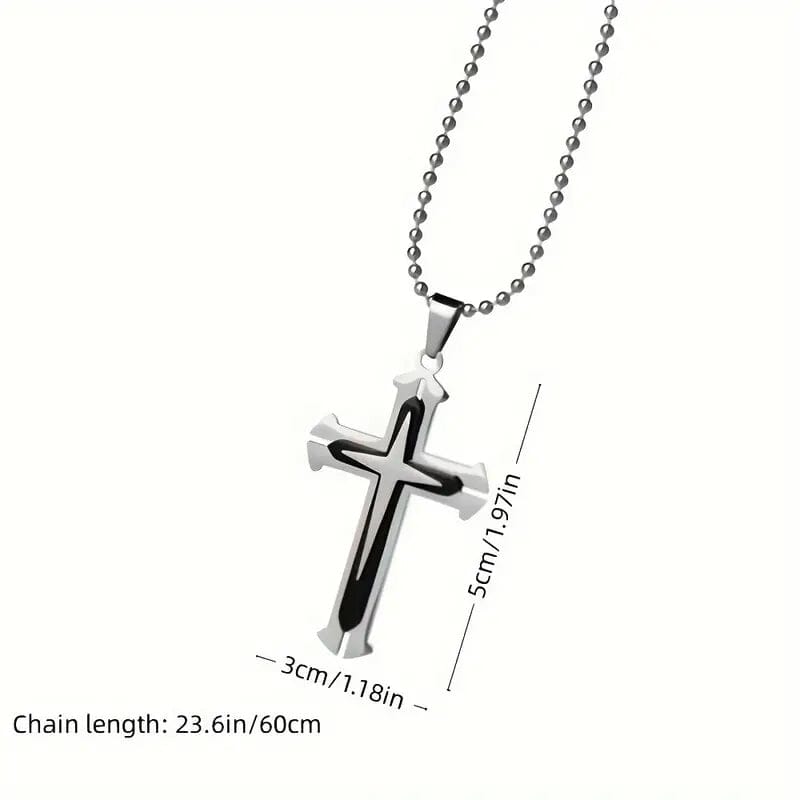 Men's Fashion Cross Dominance Guardian Multi Layer Necklace Necklaces - DailySale