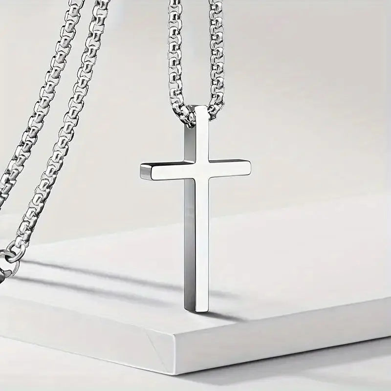 Men's Fashion Stainless Steel Cross Pendant Necklace Necklaces - DailySale