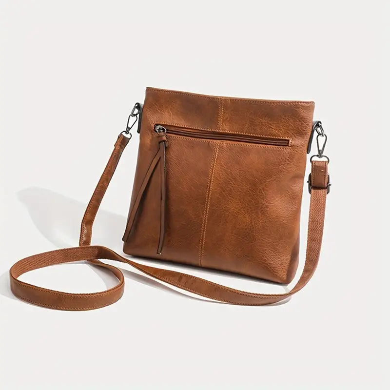 Men's Retro PU Leather Shoulder Bag, Simple Fashion Crossbody Casual Bag with Adjustable Strap Bags & Travel - DailySale