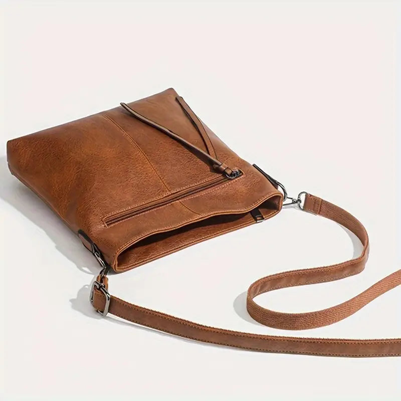 Men's Retro PU Leather Shoulder Bag, Simple Fashion Crossbody Casual Bag with Adjustable Strap Bags & Travel - DailySale