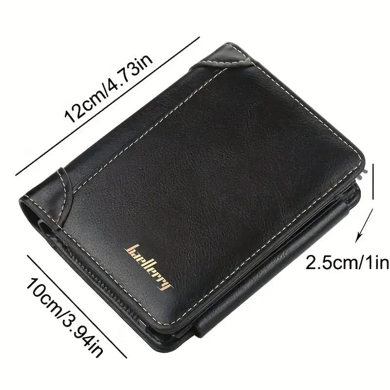 Men's Short Multi-Card Slots Tri-Fold Zipper Coin Pocket Wallet Men's Shoes & Accessories - DailySale