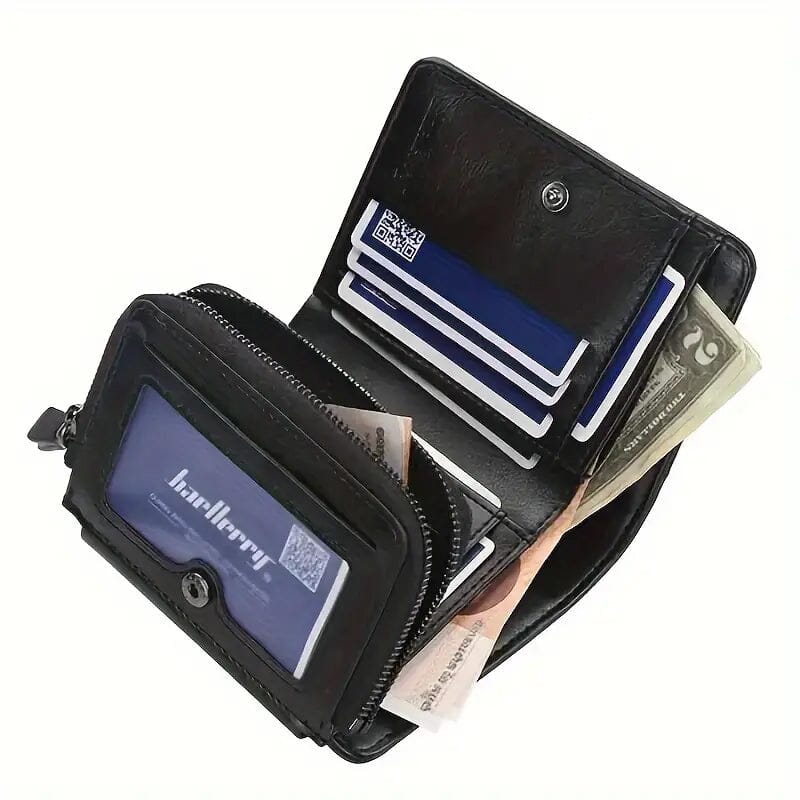 Men's Short Multi-Card Slots Tri-Fold Zipper Coin Pocket Wallet Men's Shoes & Accessories - DailySale