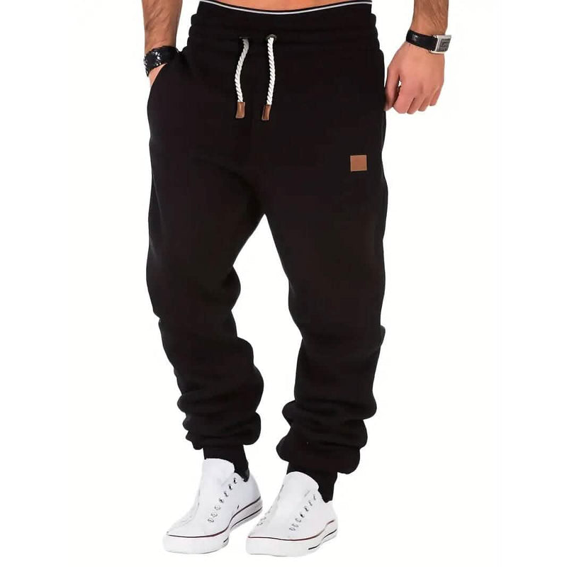 Men's Slim Fit Casual Trousers Drawstring Waist Sweatpants Men's Bottoms S - DailySale