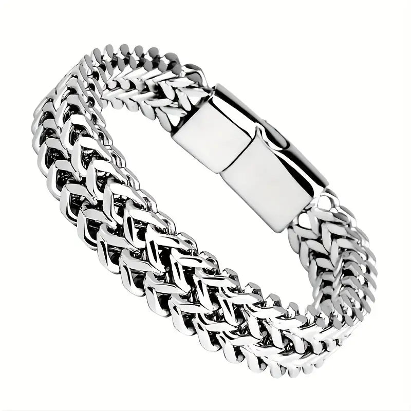 Men's Stainless Steel Braided Bracelet with Magnetic Clasp Bracelets - DailySale