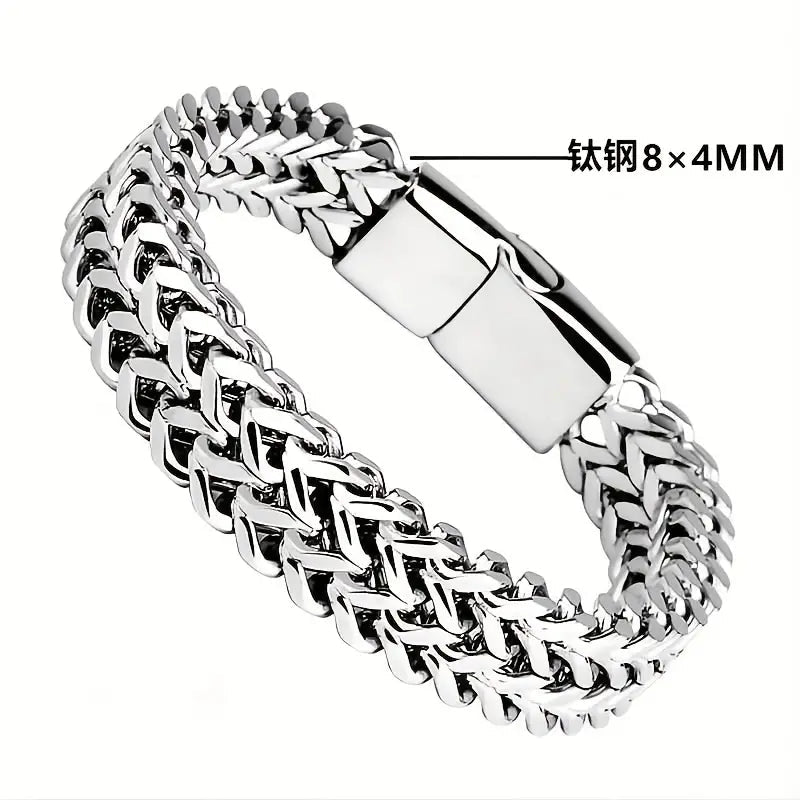 Men's Stainless Steel Braided Bracelet with Magnetic Clasp Bracelets - DailySale