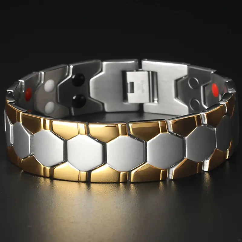 Men's Titanium Magnetic Bracelet 4-in-1 Energy Bracelets - DailySale