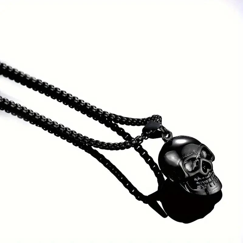 Men's Titanium Steel Skull Necklace Necklaces Black - DailySale