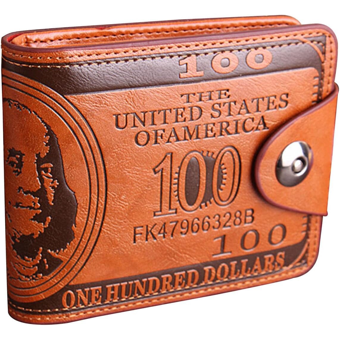 Men's USD Bill Wallet Billfold Leather Credit Card Photo Holder Men's Shoes & Accessories Brown - DailySale