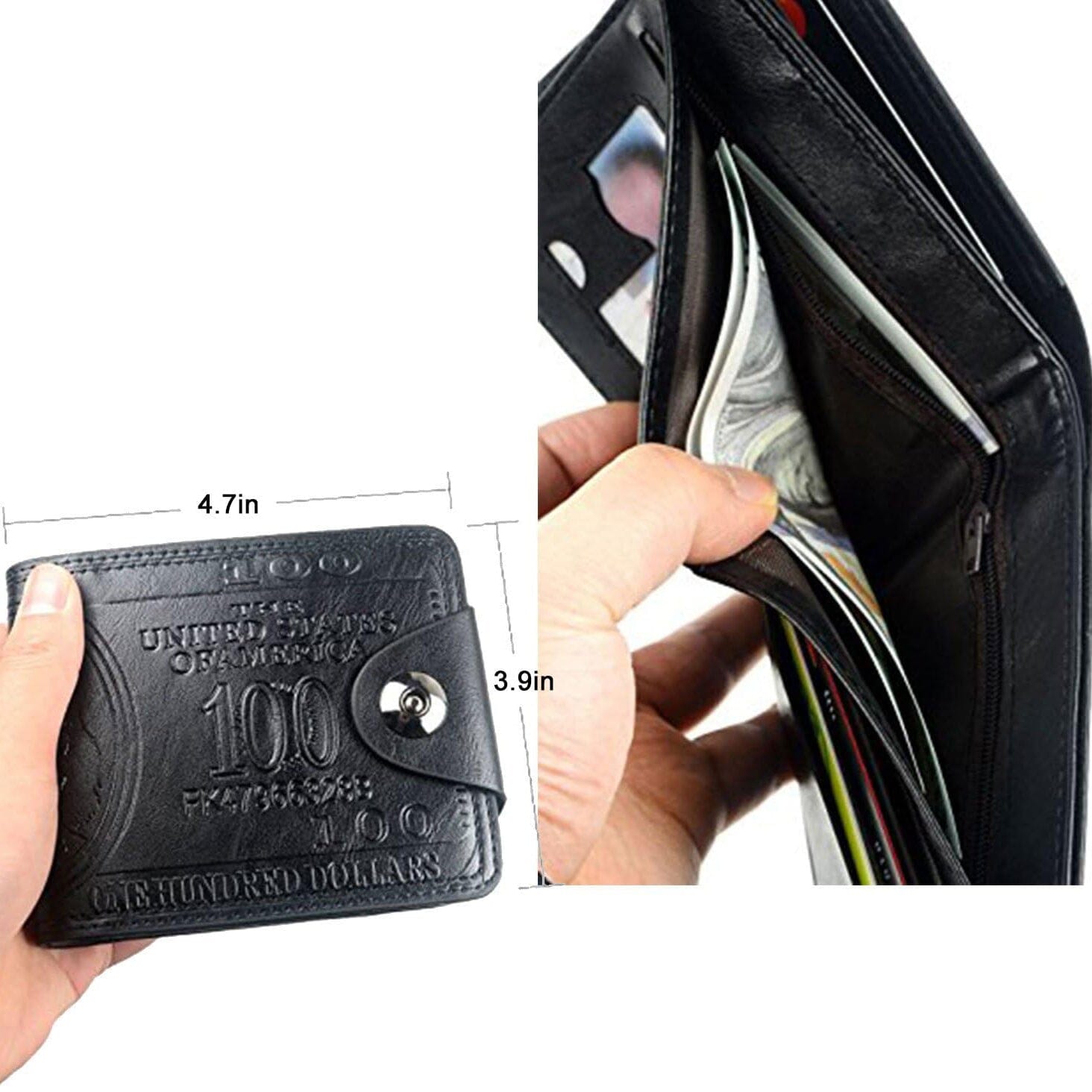 Men's USD Bill Wallet Billfold Leather Credit Card Photo Holder Men's Shoes & Accessories - DailySale