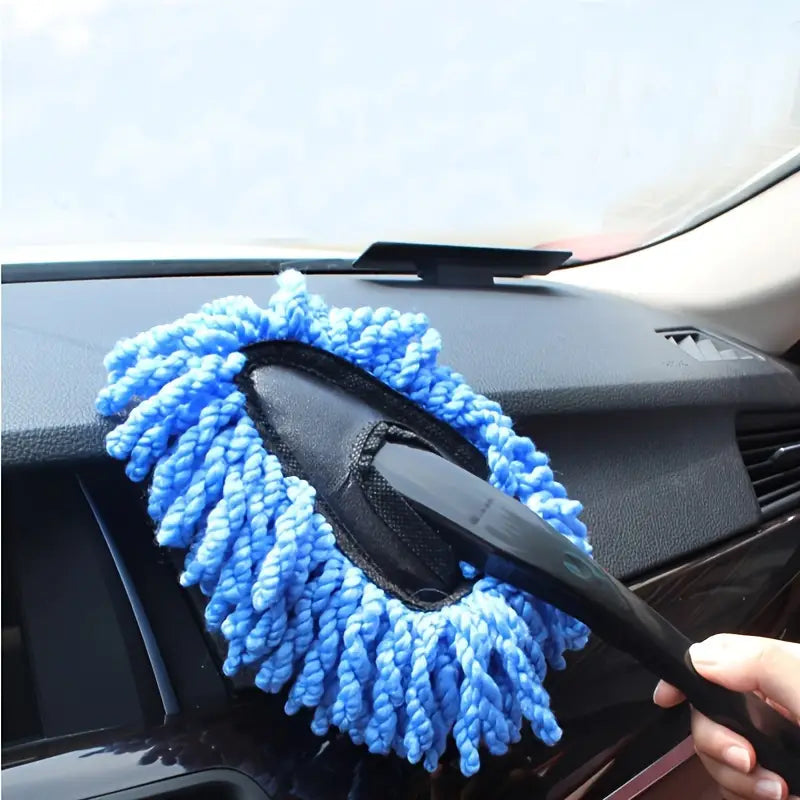 Microfiber Car Duster with Plastic Handle - Interior Cleaning Brush Compact Detailing Brush Tool for Vehicle Maintenance Automotive - DailySale