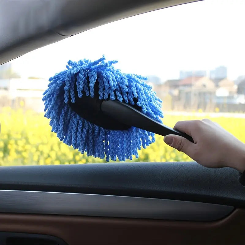 Microfiber Car Duster with Plastic Handle - Interior Cleaning Brush Compact Detailing Brush Tool for Vehicle Maintenance Automotive - DailySale