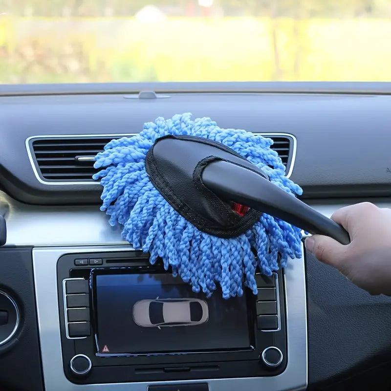 Microfiber Car Duster with Plastic Handle - Interior Cleaning Brush Compact Detailing Brush Tool for Vehicle Maintenance Automotive - DailySale