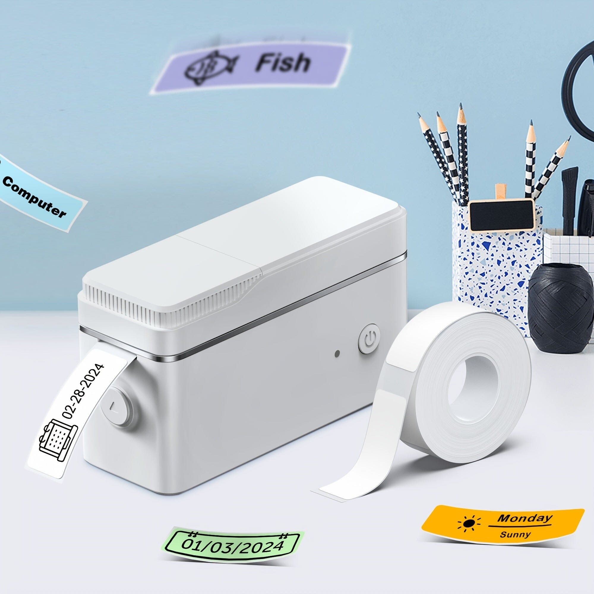 Mini Portable Label Maker Machine with Thermal Printer Mobile Accessories - DailySale