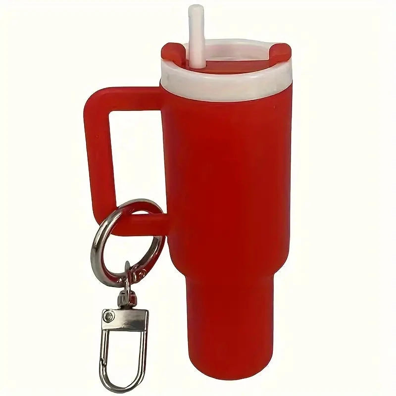 Mini Water Bottle Keychain - Street Style, Plastic Material Everything Else Red - DailySale