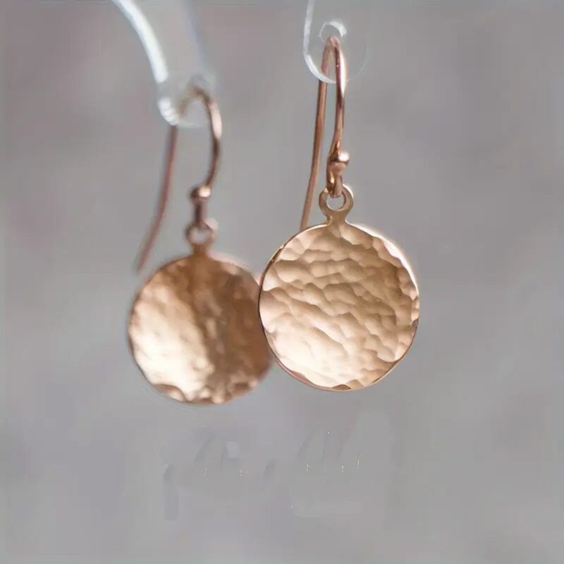 Minimalist Concave and Convex Small Round Earrings Earrings Rose Gold - DailySale