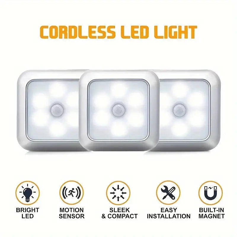 Motion Sensor Night Light, 6 LED Wall Lamp Indoor Lighting - DailySale