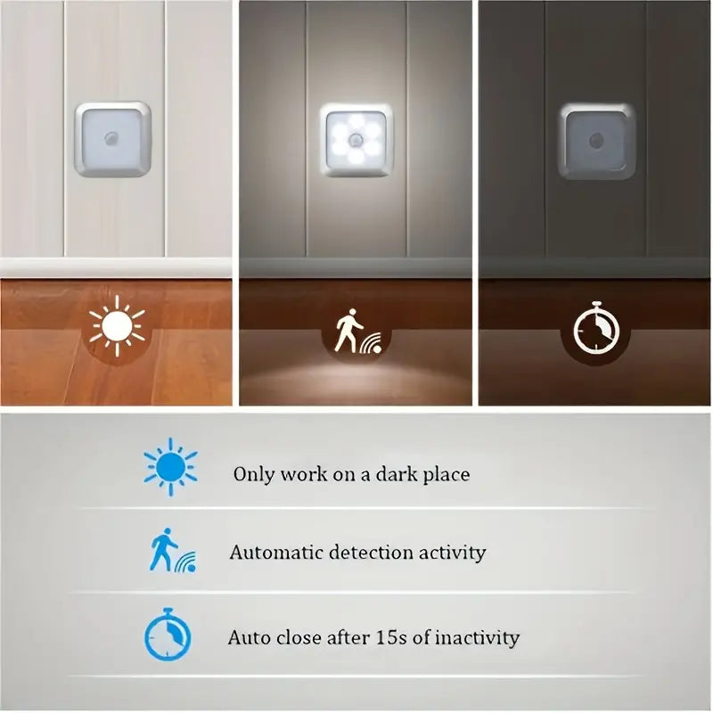 Motion Sensor Night Light, 6 LED Wall Lamp Indoor Lighting - DailySale