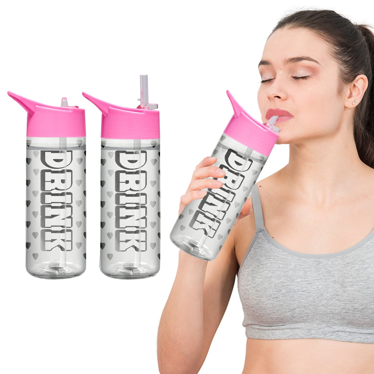 Motivational Leak Proof 32 Oz Water Bottles With Removable Straw Sports & Outdoors - DailySale