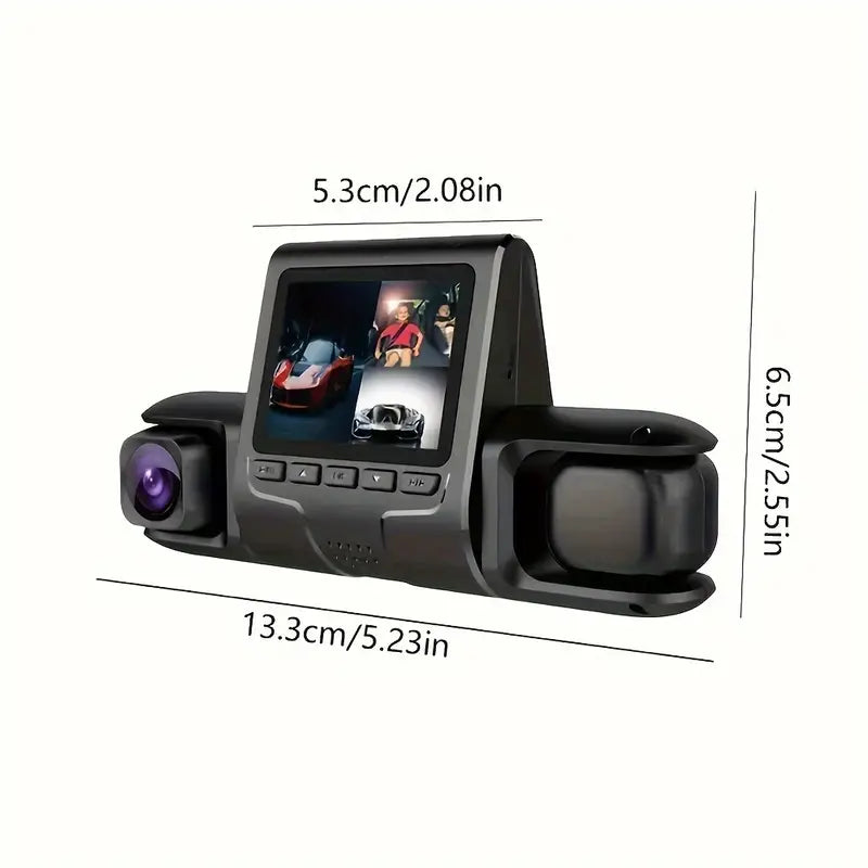 Multi-channel Dashcam, Car Driving Recorder, 2.0 Inch Screen Time Synchronization Dual Lens HD Night Monitoring Mini Dash Cam Automotive - DailySale